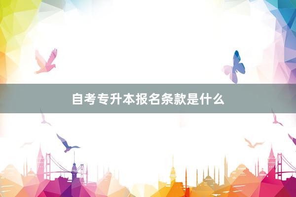 自考专升本报名条款是什么